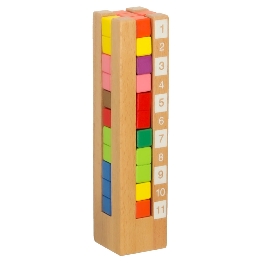 Izglītojoši koka klucīši Montessori puzle krāsaina