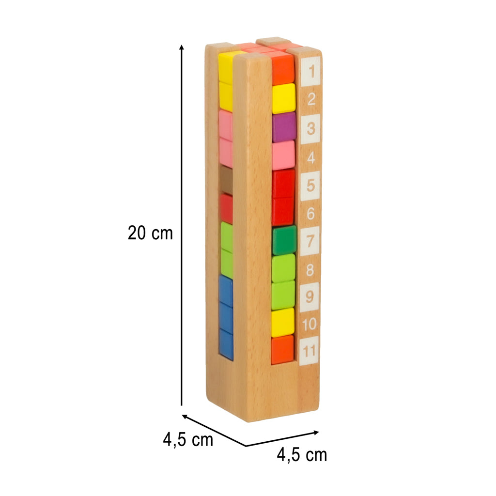Izglītojoši koka klucīši Montessori puzle krāsaina