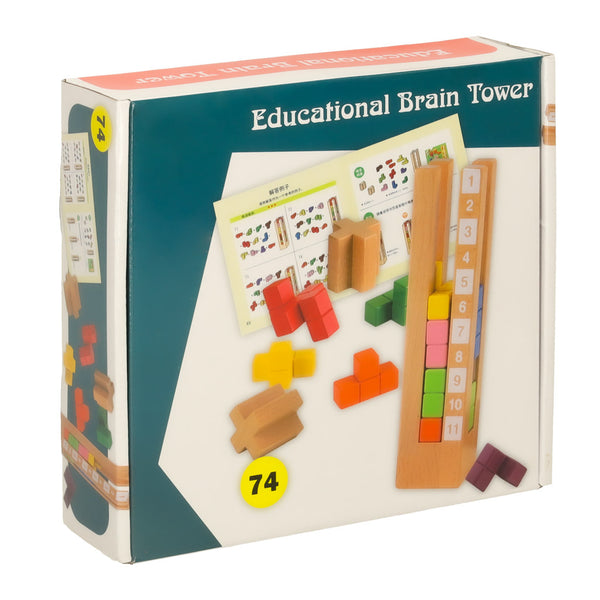 Izglītojoši koka klucīši Montessori puzle krāsaina