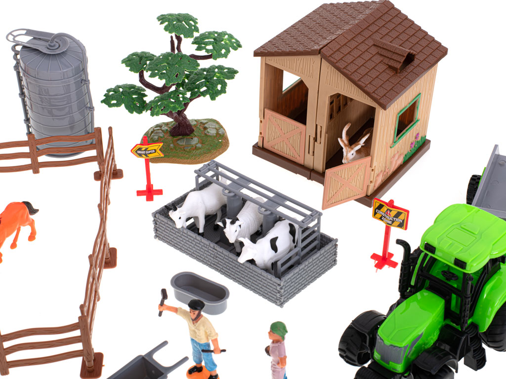 Lauku sēta ar dzīvniekiem, traktoriem un tehniku, 49 el. | EcoToys