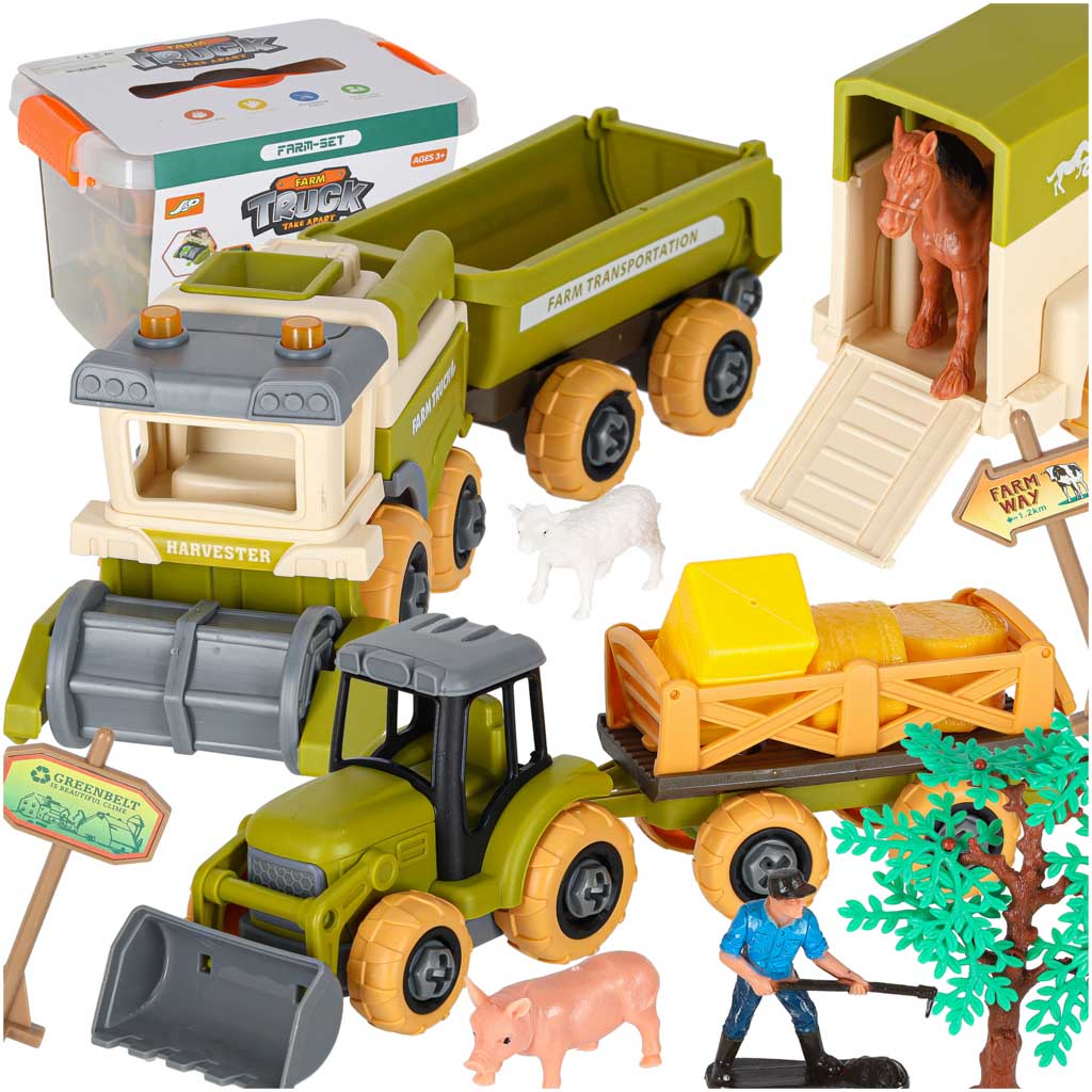 Fermas komplekts ar kombainu un sējmašīnu | EcoToys