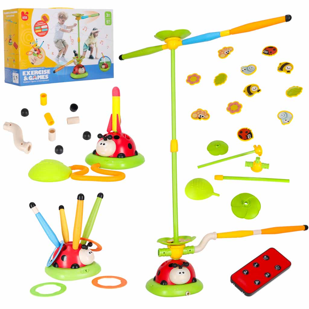 Veiklības spēle bērniem ar rotējošu stieni un mērķa metienu “Mārīte” 5in1 | EcoToys