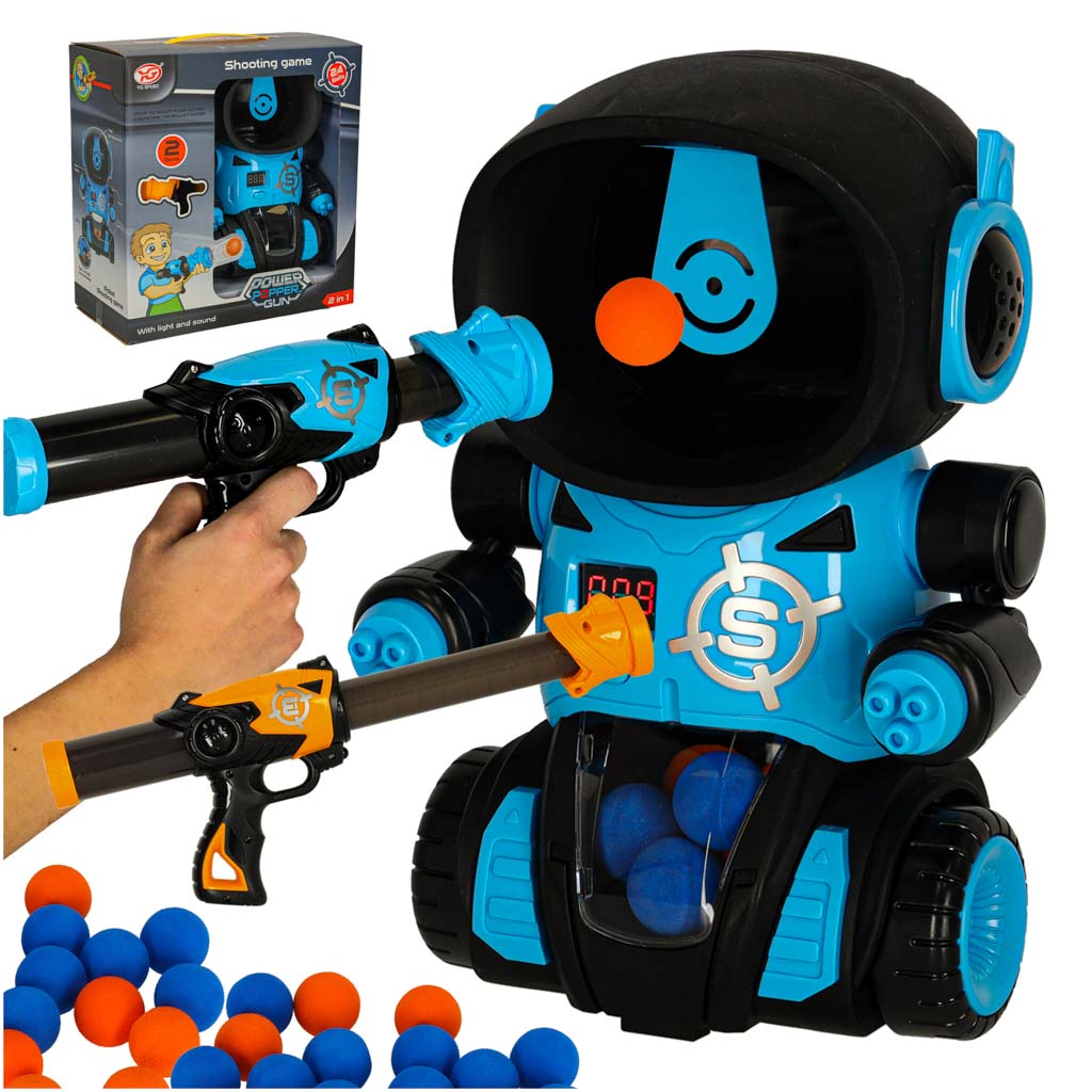 Bada robots mērķa šaušanas arkādes spēle komplekts pistole + bumbiņas | EcoToys