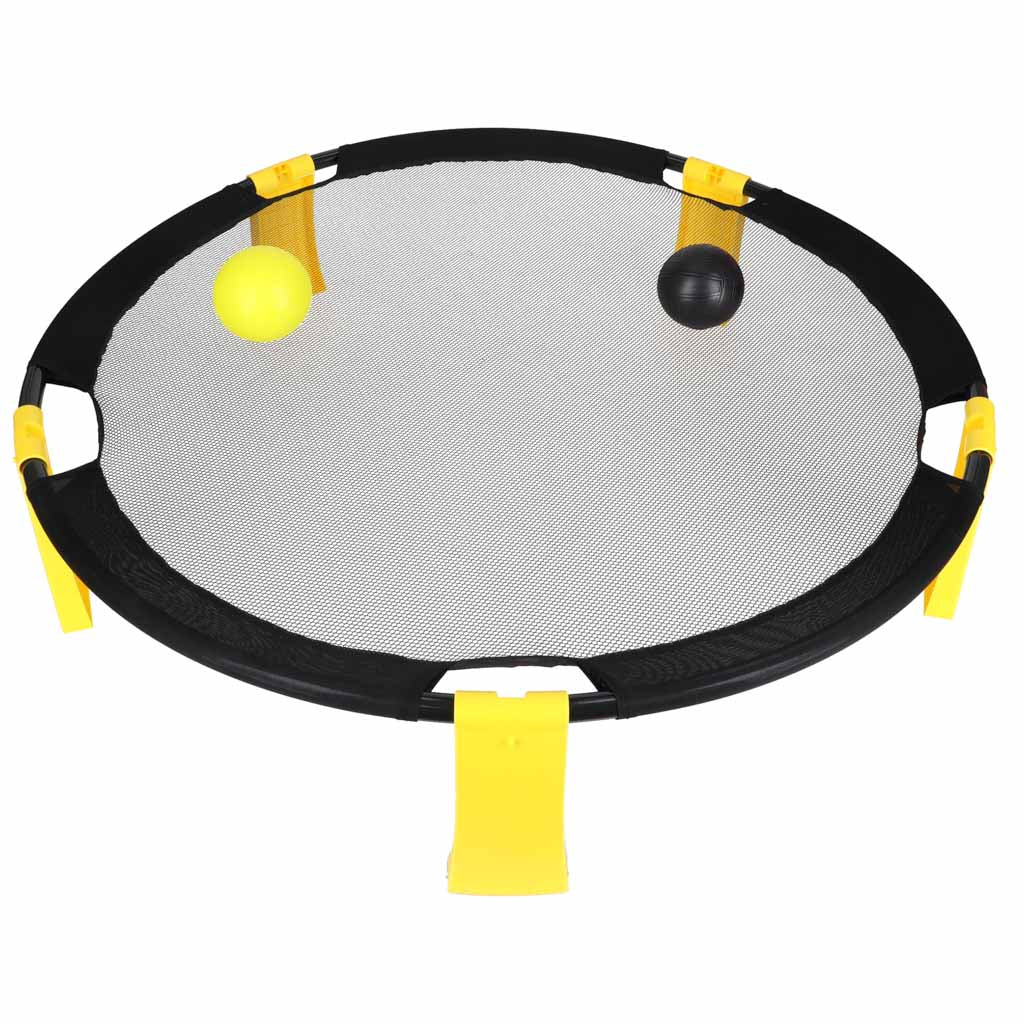 Komandu veiklības spēle „Roundnet“ – spēles komplekts: apaļs tīkls, 2 bumbiņas | EcoToys