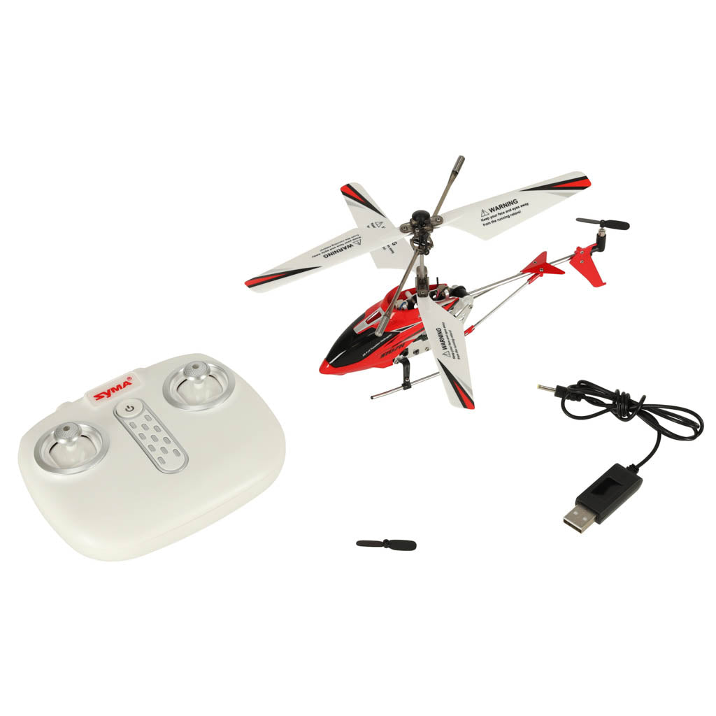 Tālvadības helikopters Syma S107H ar LED, 2,4 GHz, sarkans | EcoToys