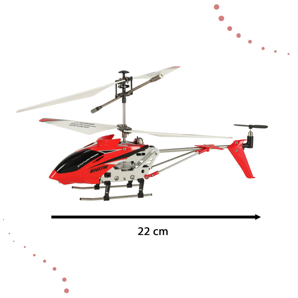 Tālvadības helikopters Syma S107H ar LED, 2,4 GHz, sarkans | EcoToys