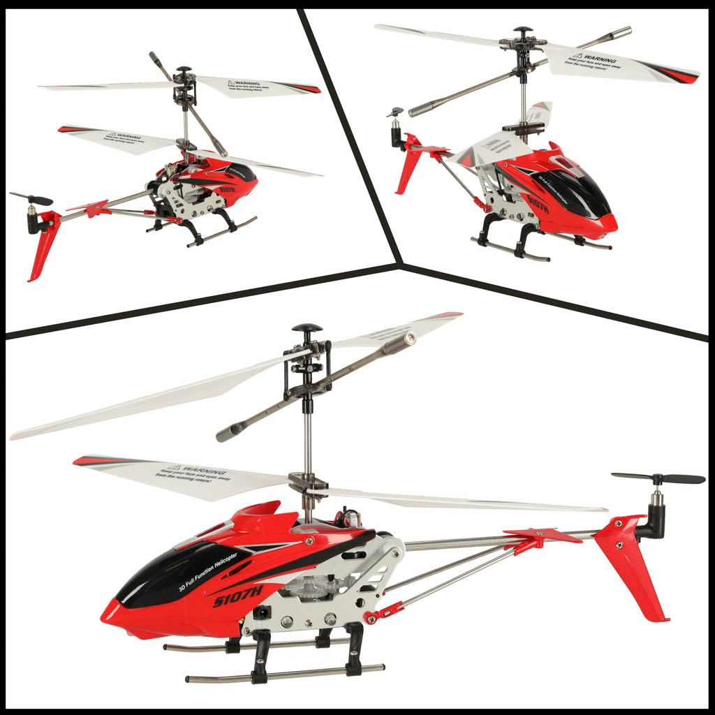 Tālvadības helikopters Syma S107H ar LED, 2,4 GHz, sarkans | EcoToys