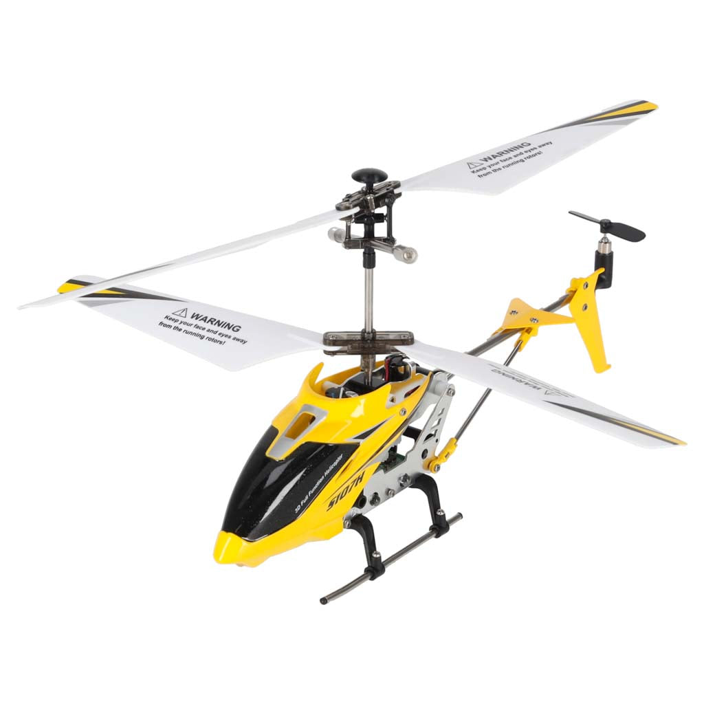 Tālvadības helikopters Syma S107H ar LED, 2,4 GHz, dzeltens | EcoToys