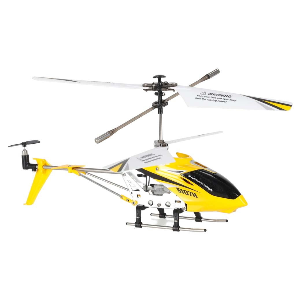 Tālvadības helikopters Syma S107H ar LED, 2,4 GHz, dzeltens | EcoToys