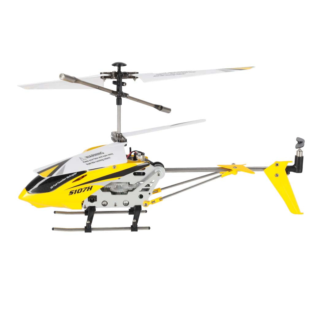 Tālvadības helikopters Syma S107H ar LED, 2,4 GHz, dzeltens | EcoToys