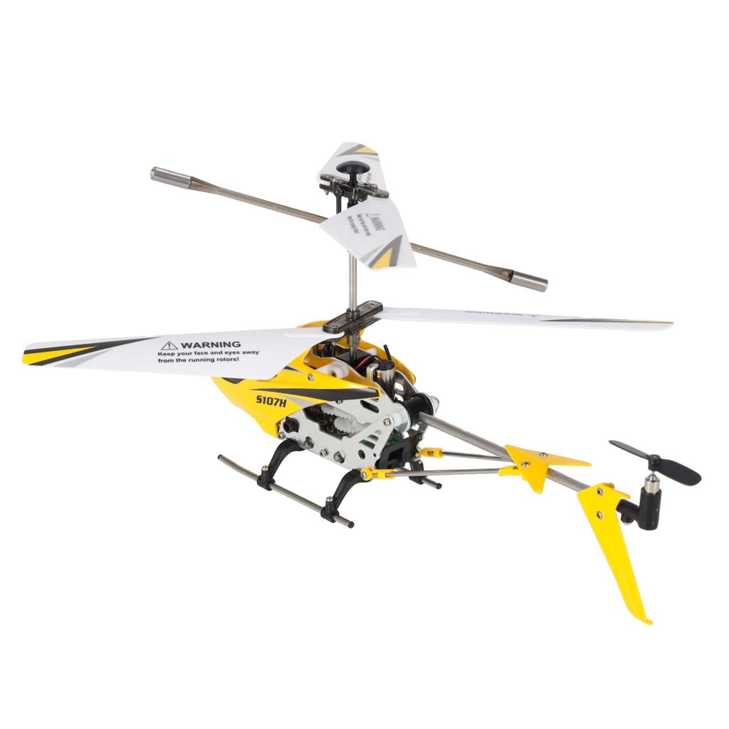 Tālvadības helikopters Syma S107H ar LED, 2,4 GHz, dzeltens | EcoToys