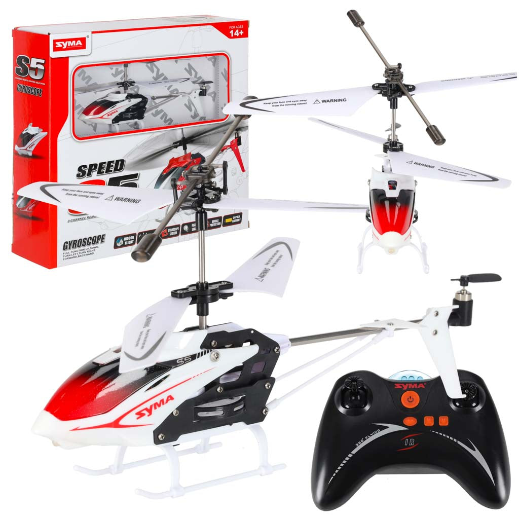 Tālvadības helikopters Syma S5 ar žiroskopu, 3 kanāli, balts | EcoToys