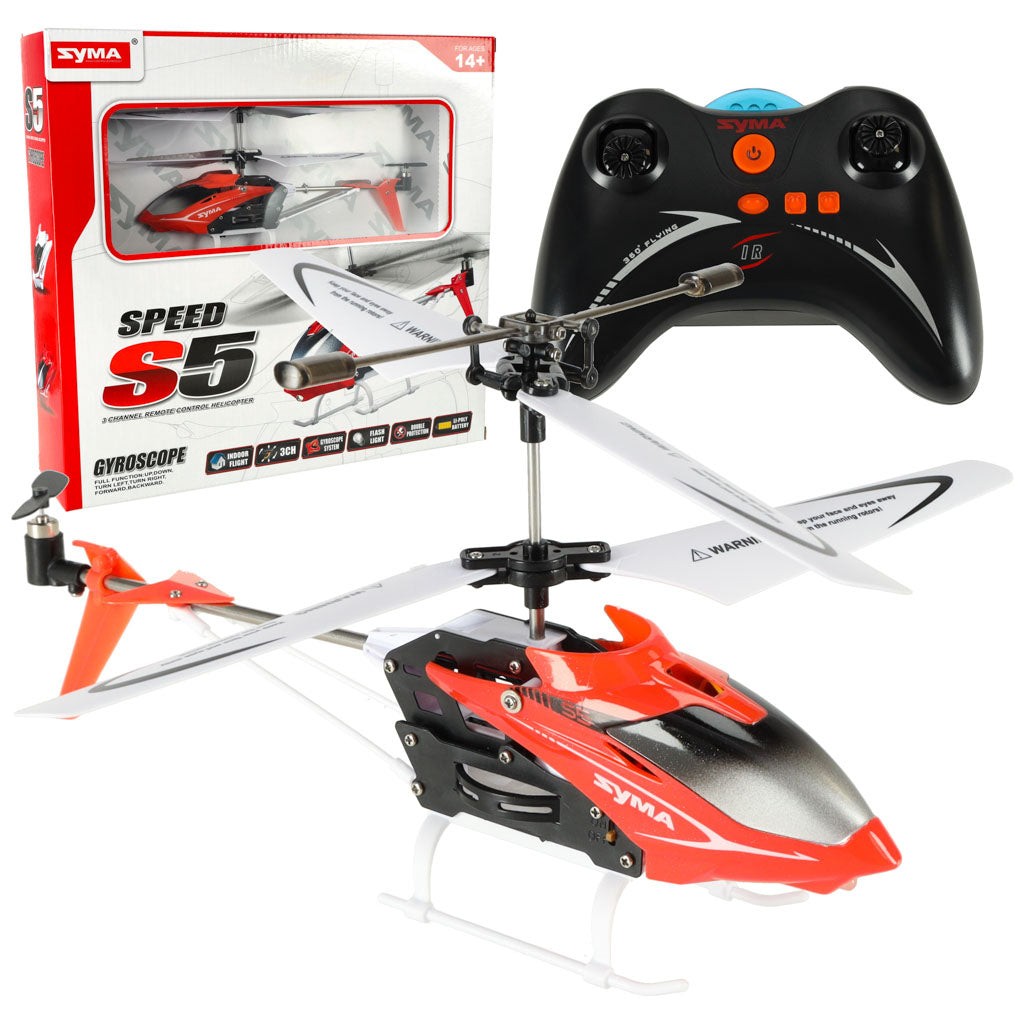 Tālvadības helikopters Syma S5 ar žiroskopu, 3 kanāli, sarkans | EcoToys