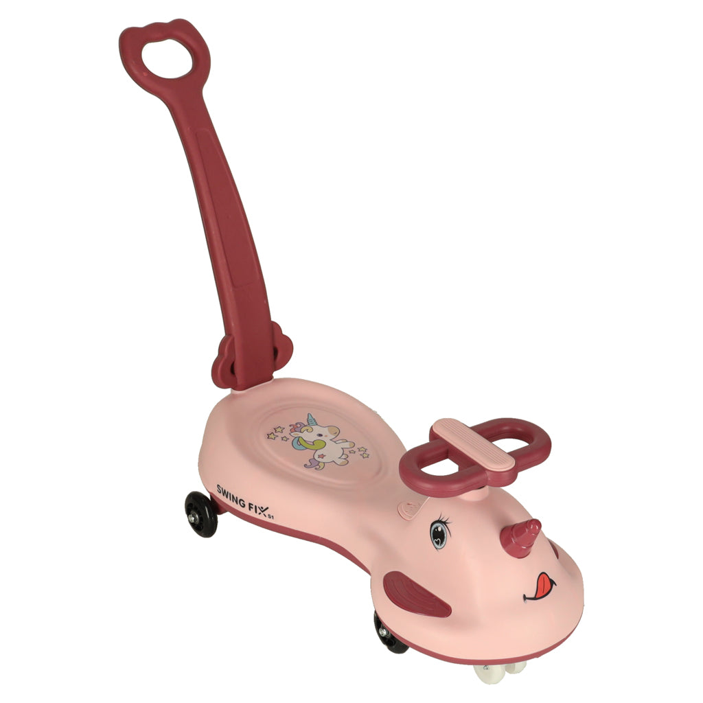 LED Swing FIX S1 gravitācijas skrejritenis ar rokturi rozā krāsā līdz 65 kg | EcoToys