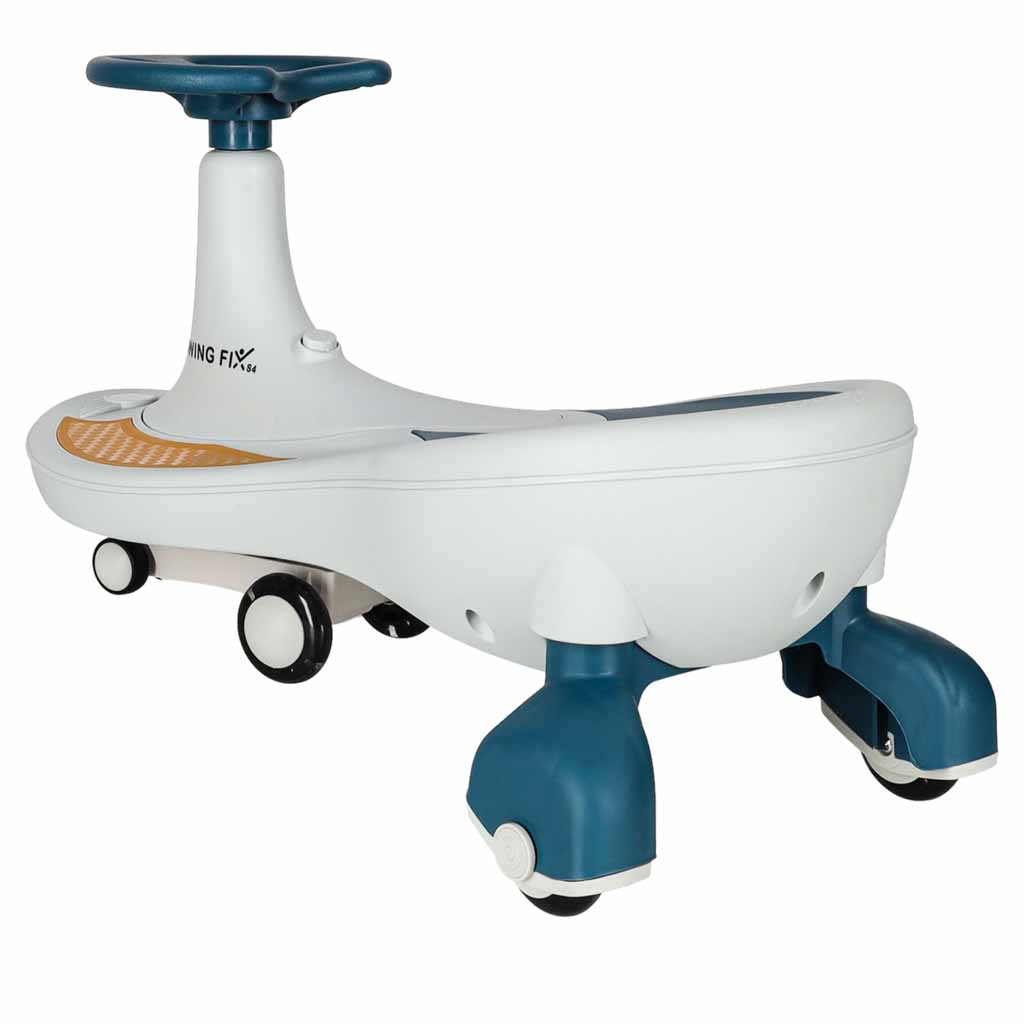 Gravitācijas skrejritenis ar LED riteņiem un mūziku, 76 cm, zils un balts | EcoToys