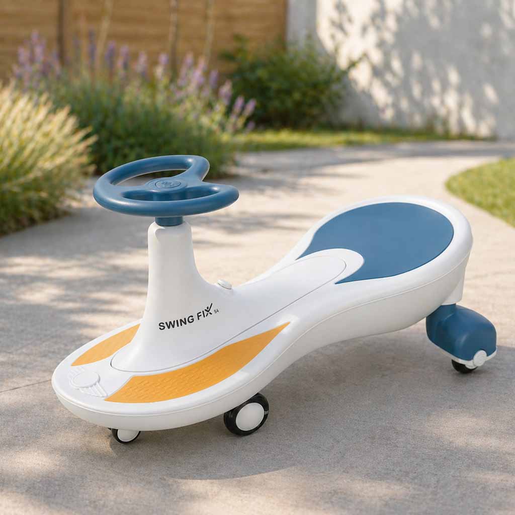 Gravitācijas skrejritenis ar LED riteņiem un mūziku, 76 cm, zils un balts | EcoToys