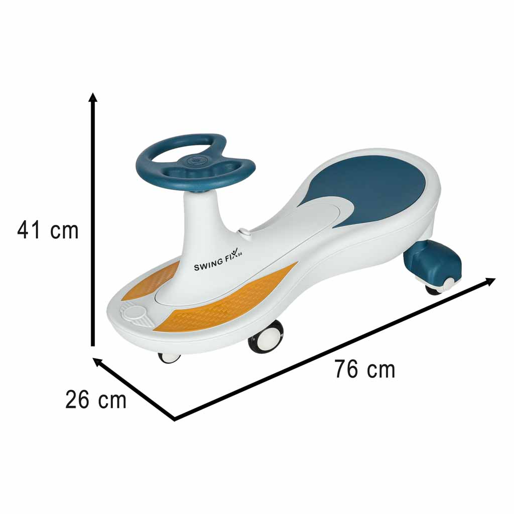 Gravitācijas skrejritenis ar LED riteņiem un mūziku, 76 cm, zils un balts | EcoToys