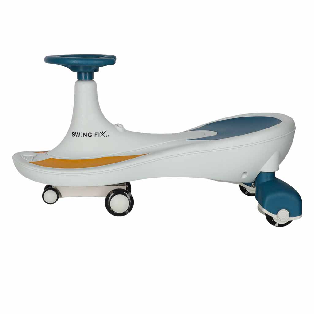 Gravitācijas skrejritenis ar LED riteņiem un mūziku, 76 cm, zils un balts | EcoToys