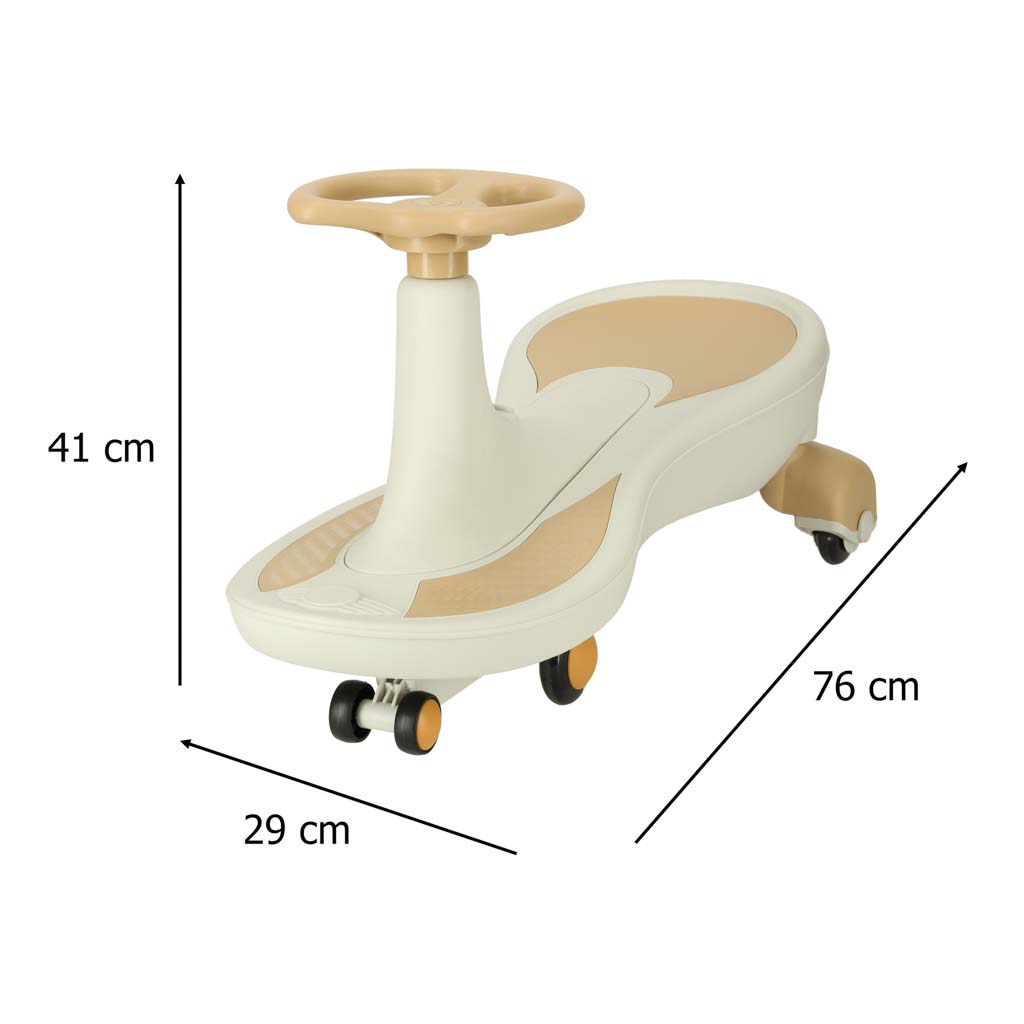 Gravitācijas skrejritenis ar LED riteņiem un mūziku, 76 cm, zelta un balts | EcoToys