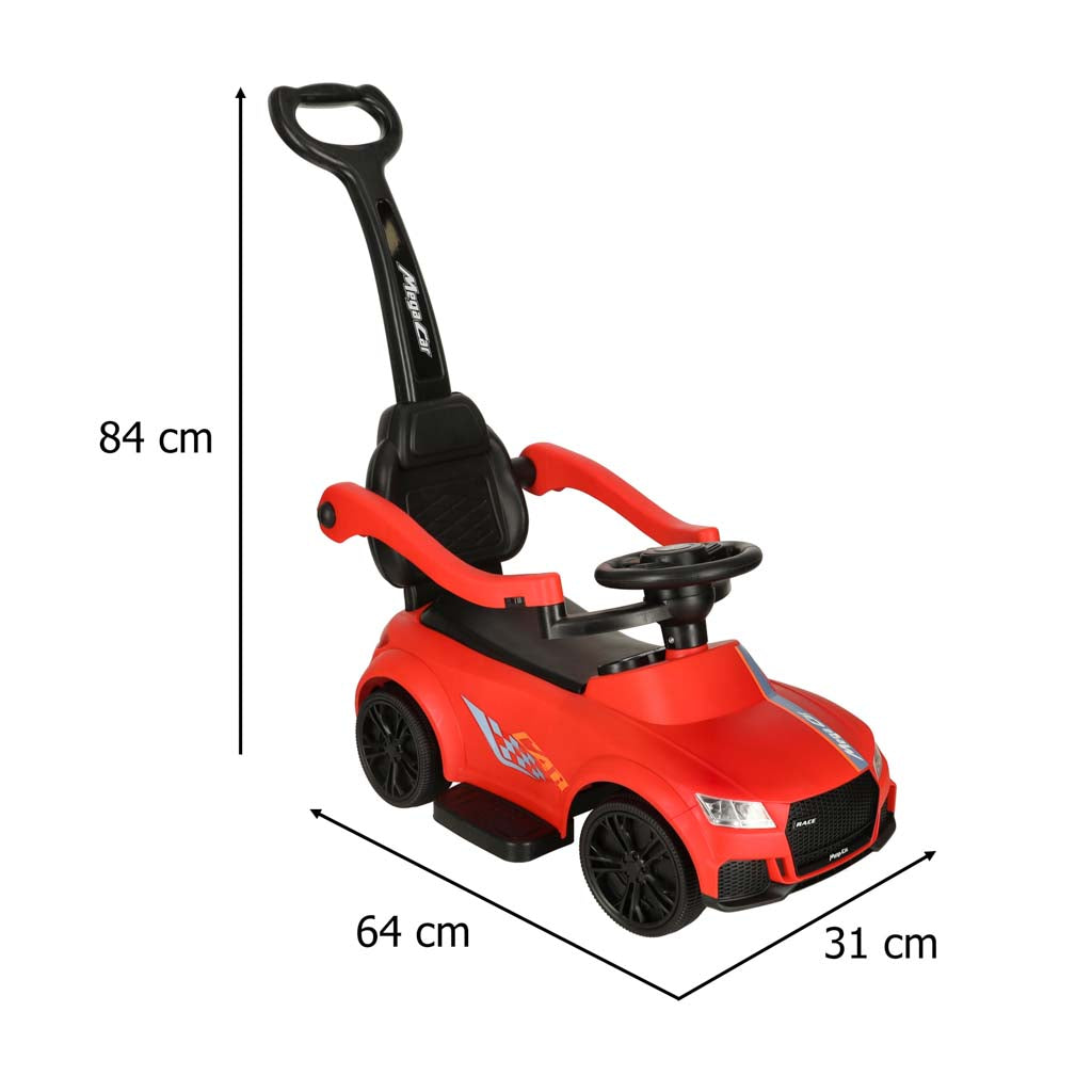 3-in-1 auto ratiņi ar skaņu, gaismām, sarkanā krāsā | EcoToys