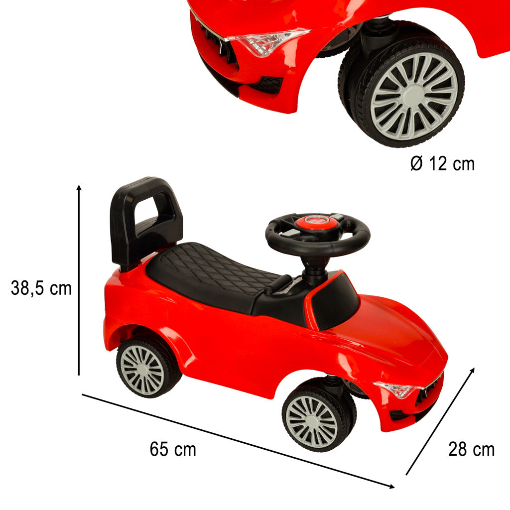 Bērnu ratiņi ar skaņu un gaismām sarkans | EcoToys