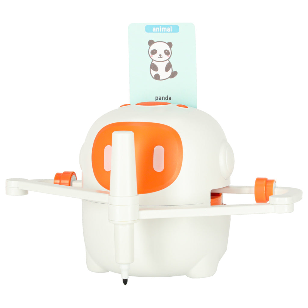 Interaktīvs robots, kas māca zīmēt un rakstīt, ar kartītēm un marķieriem, oranžs | EcoToys