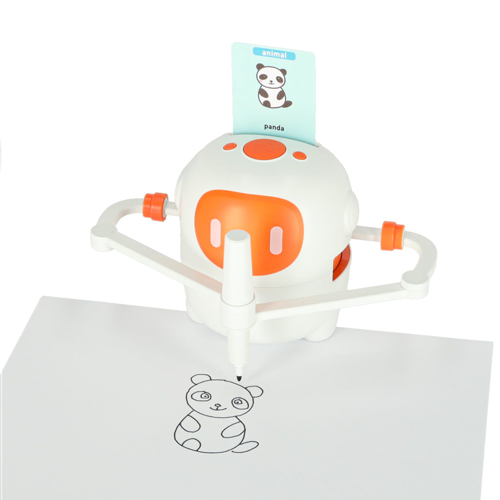 Interaktīvs robots, kas māca zīmēt un rakstīt, ar kartītēm un marķieriem, oranžs | EcoToys