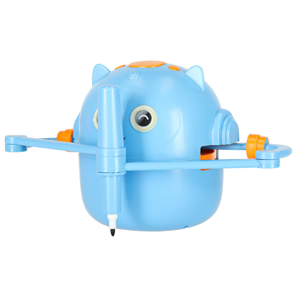 Interaktīvs robots, kas māca zīmēt un rakstīt, ar kartītēm un marķieriem, zils | EcoToys