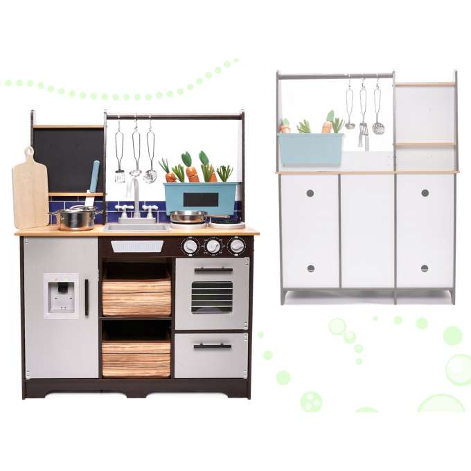 Koka virtuve bērniem ar piederumiem LOFT XXL 96cm