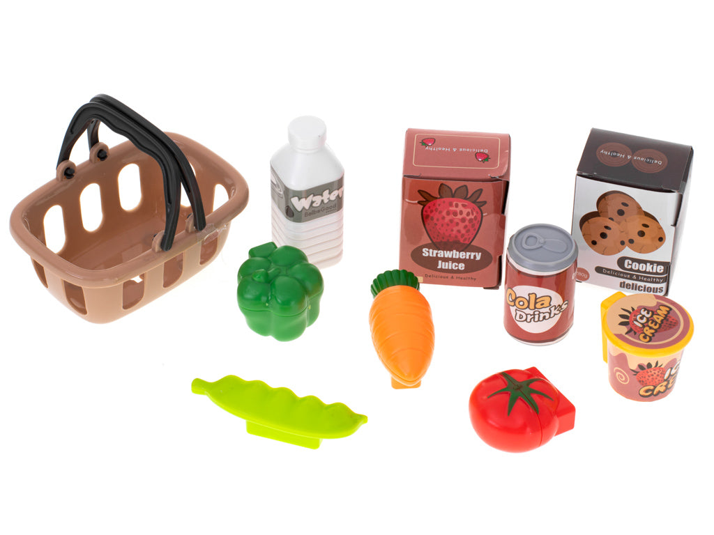 Rotaļu kases aparāts ar iepirkumu grozu un termināli | EcoToys