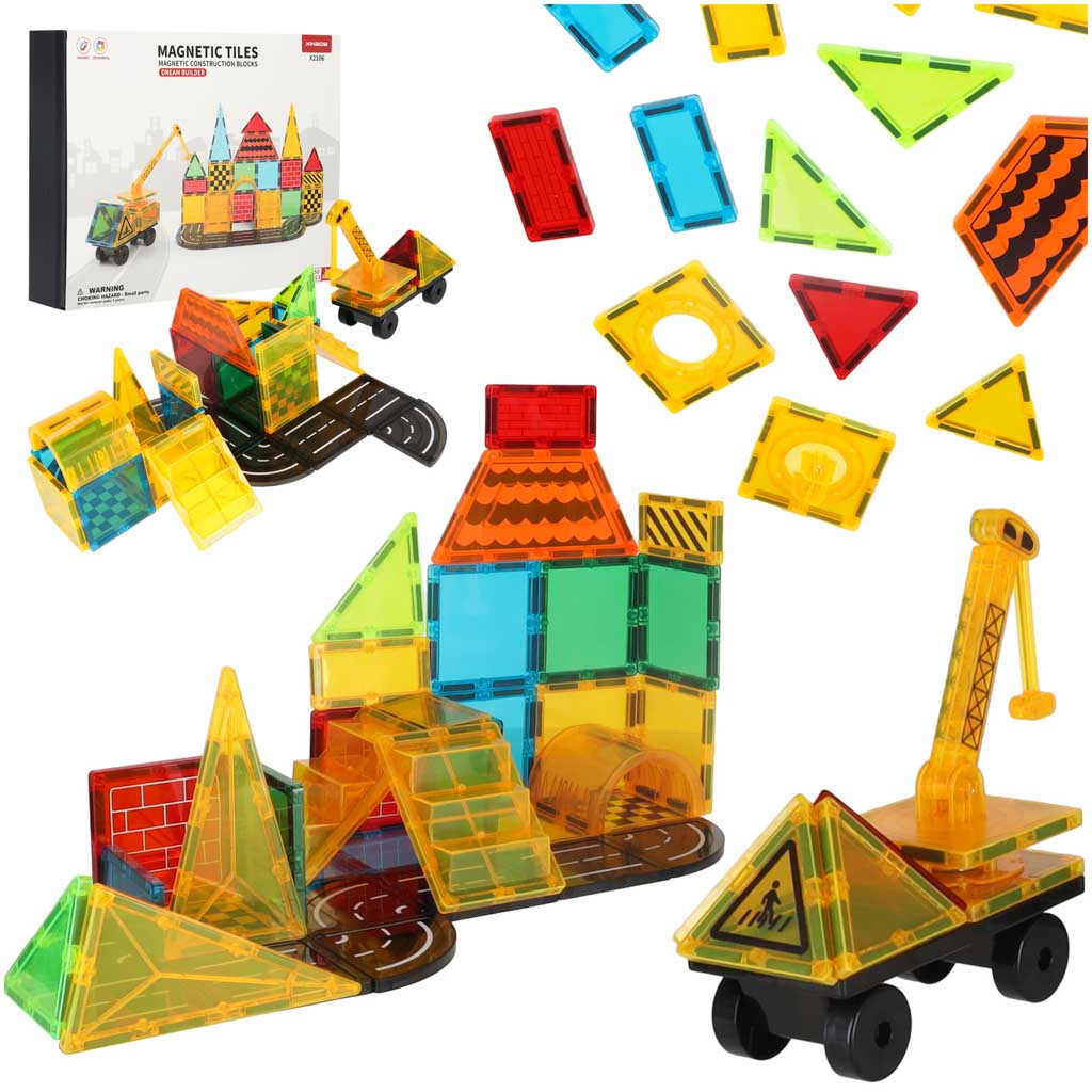 3D būvniecības magnētiskie ķieģeļi 50 elementi | EcoToys