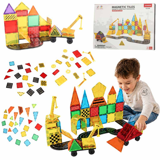 3D magnētiskie konstrukcijas klucīši, 90 elementu komplekts | EcoToys