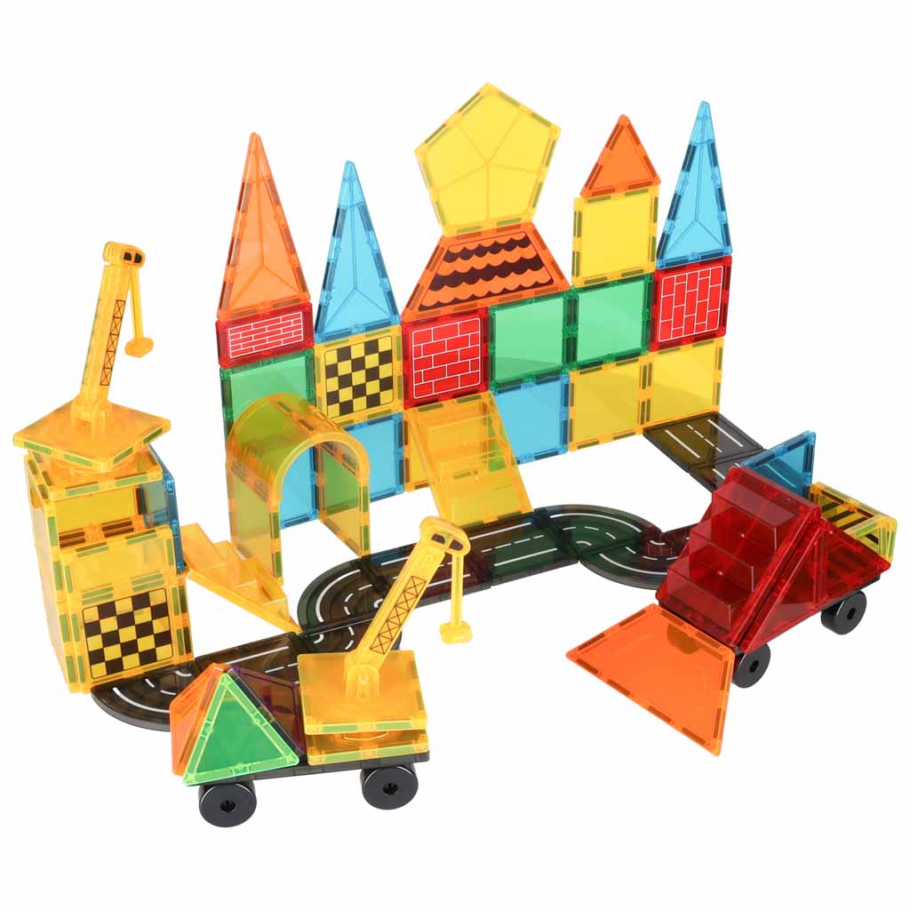 3D magnētiskie konstrukcijas klucīši, 90 elementu komplekts | EcoToys