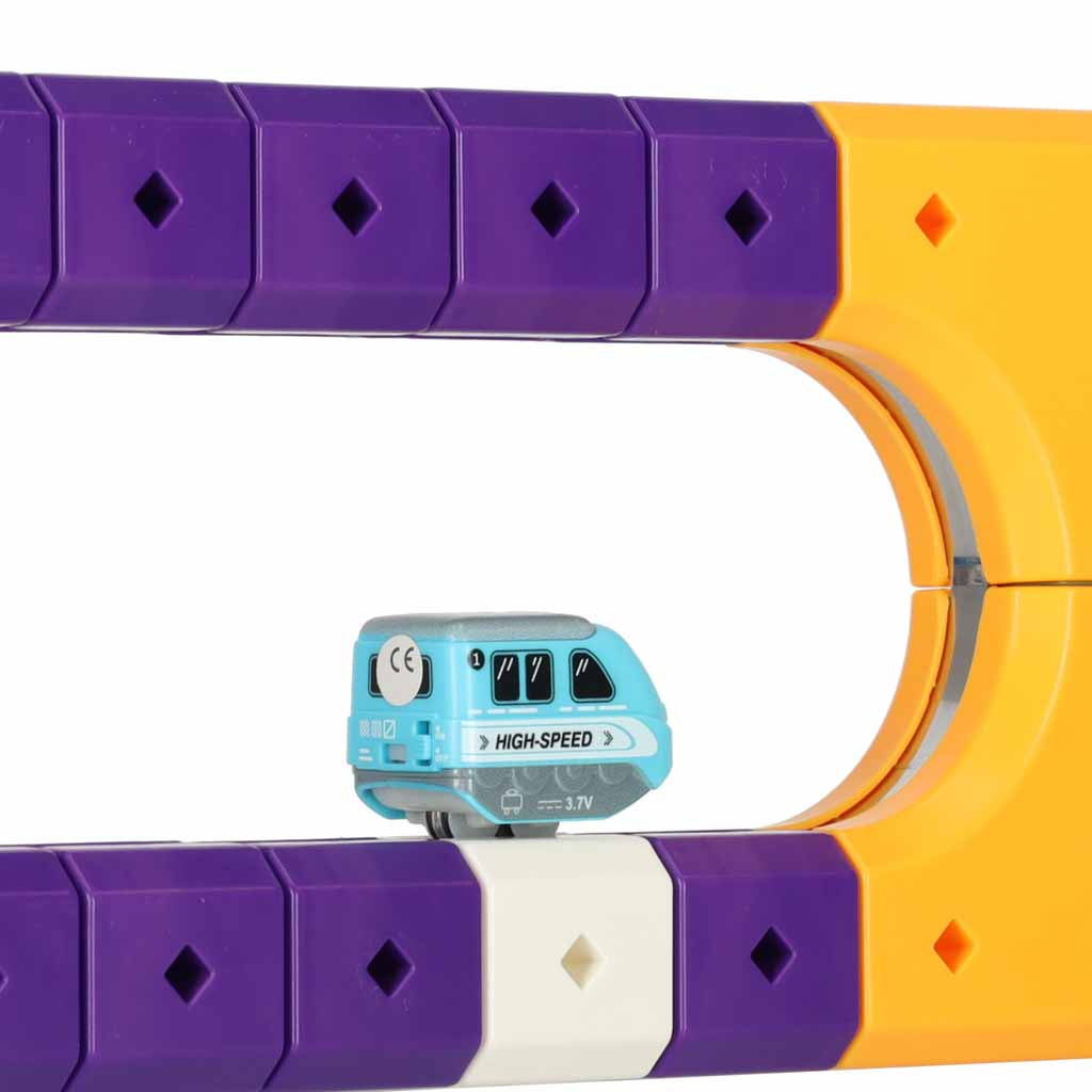 Magnētiskie konstruktoru klucīši – autosacīkšu trase, 87 detaļas | EcoToys