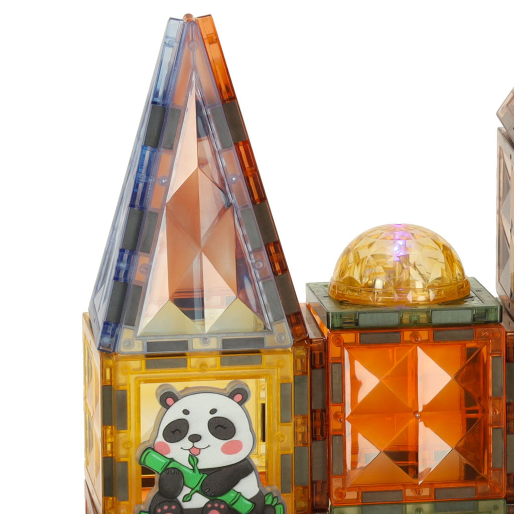 3D magnētiskais konstruktors ar gaismām “Dzīvnieku parks”, 124 el. | EcoToys