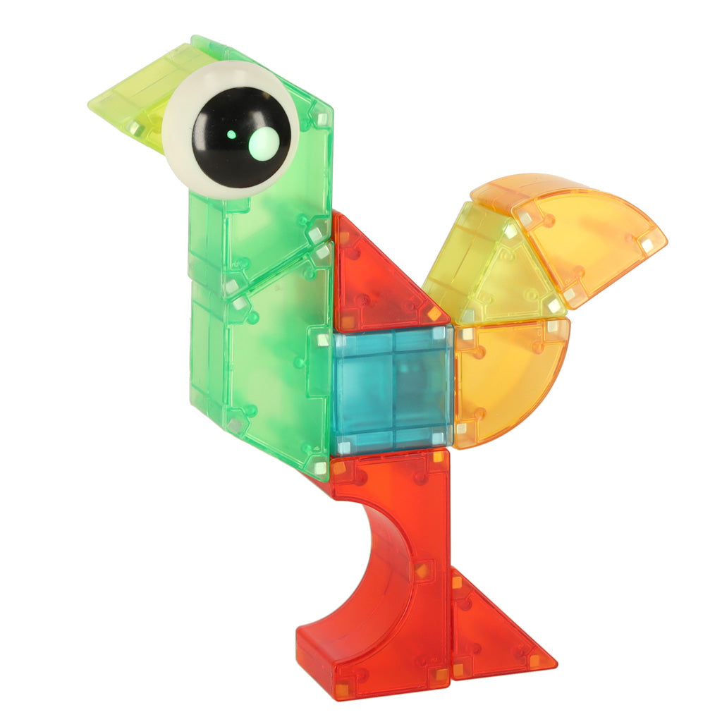 3D būvniecības magnētiskie ķieģeļi LED spīd 32 el. | EcoToys