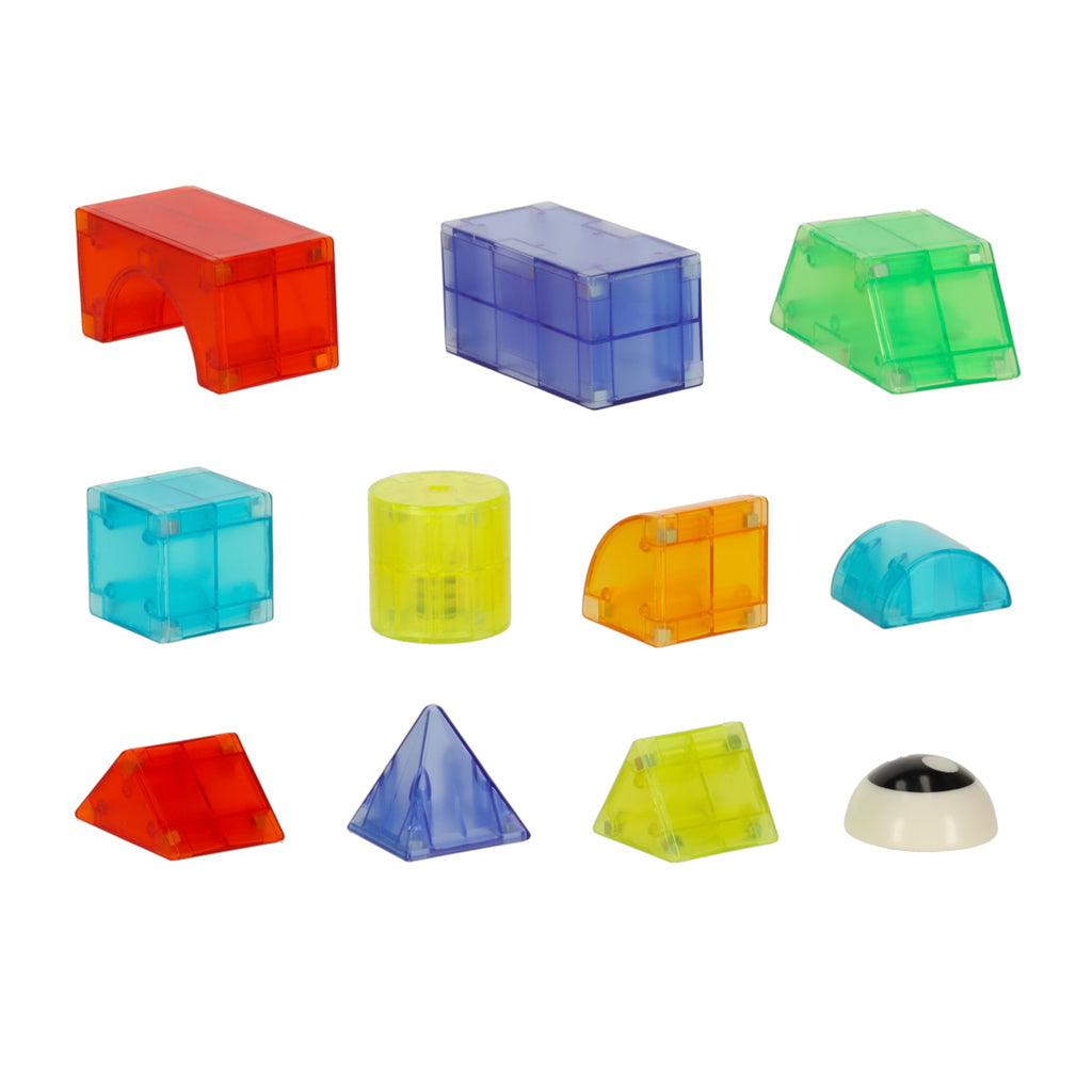 3D būvniecības magnētiskie ķieģeļi LED spīd 32 el. | EcoToys