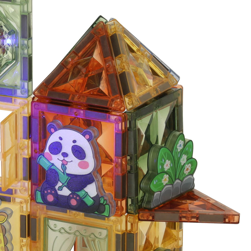 3D konstruktors magnētiskie ķieģeļi mirdzošs dzīvnieku parks 90 el. | EcoToys