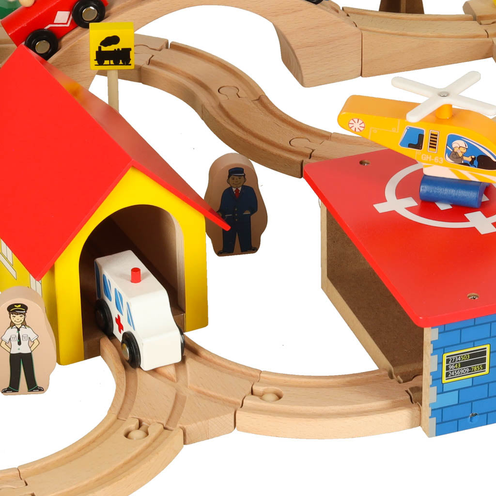 Koka vilciena lokomotīve pilsēta 69el | EcoToys