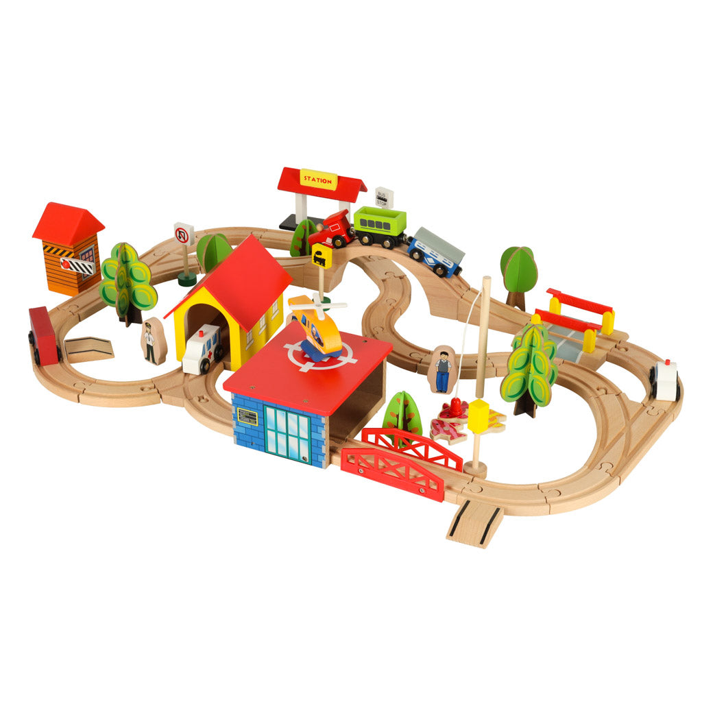 Koka vilciena lokomotīve pilsēta 69el | EcoToys