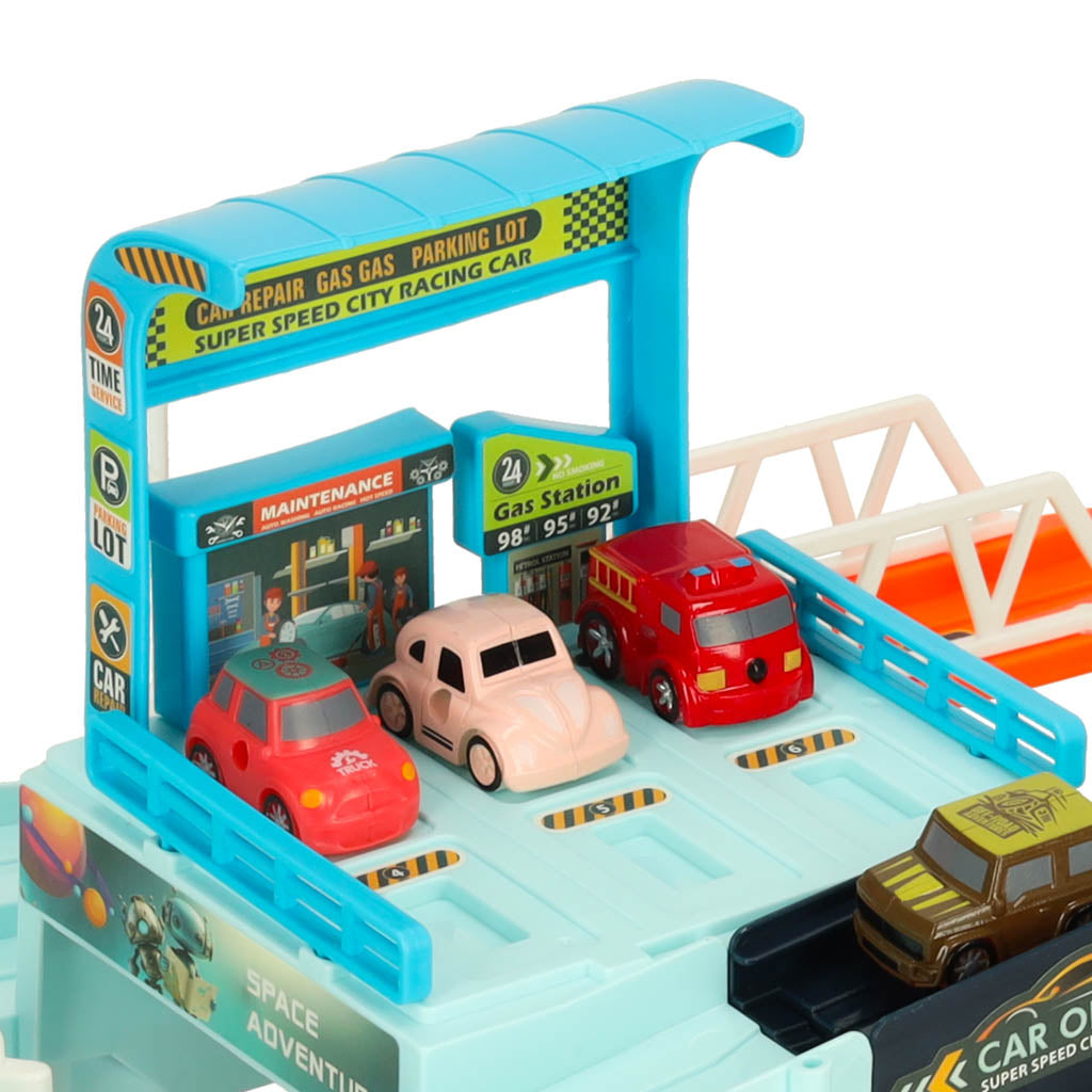 Autostāvvieta autostāvvietas stacija 6 automašīnām | EcoToys