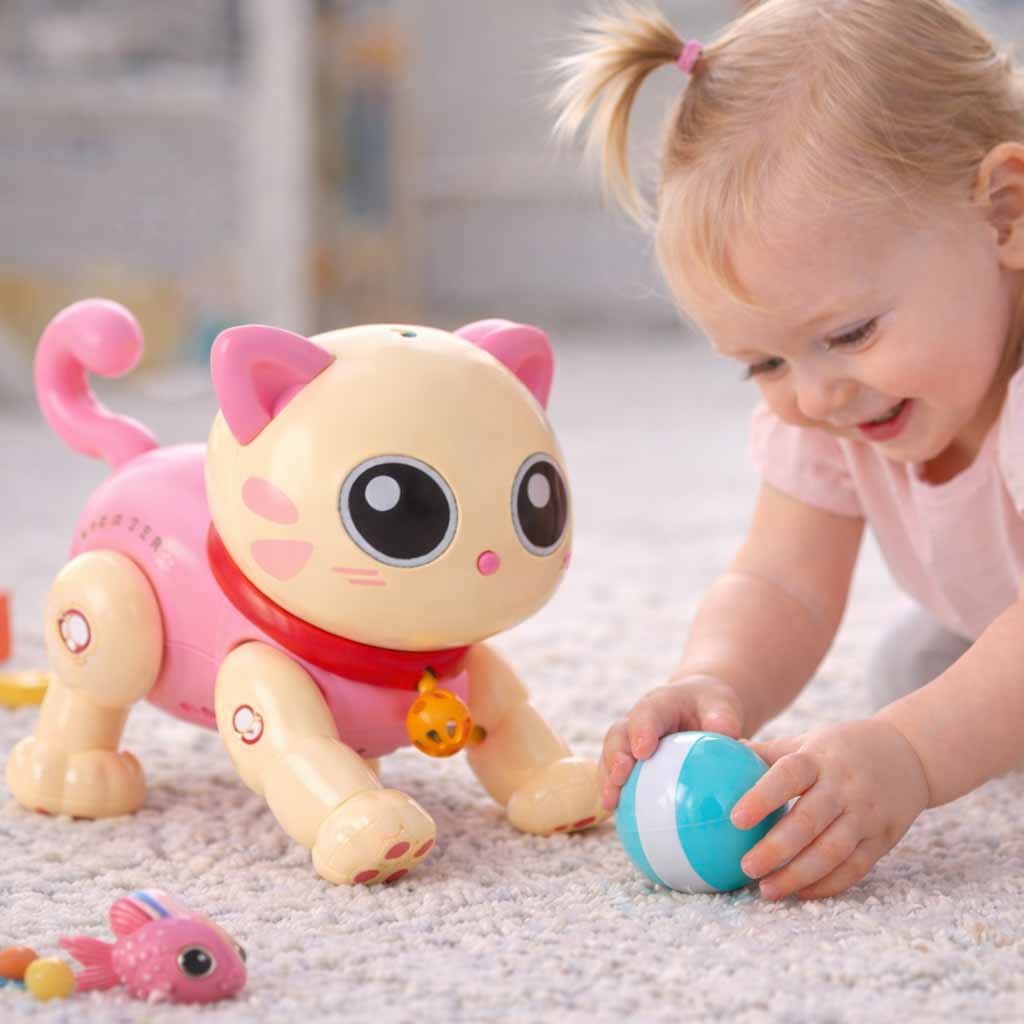 Interaktīvais kaķu tālvadības RC robots lec dzied | EcoToys