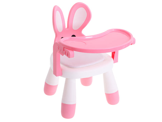 Bērnu krēsliņš ar galdiņu “Zaķis” ēšanai un rotaļām, rozā | EcoToys