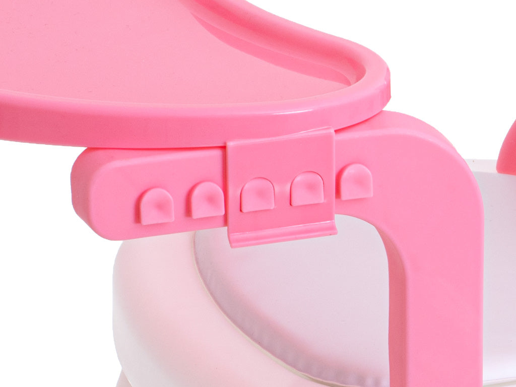 Bērnu krēsliņš ar galdiņu “Zaķis” ēšanai un rotaļām, rozā | EcoToys