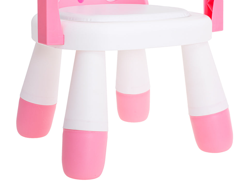 Bērnu krēsliņš ar galdiņu “Zaķis” ēšanai un rotaļām, rozā | EcoToys