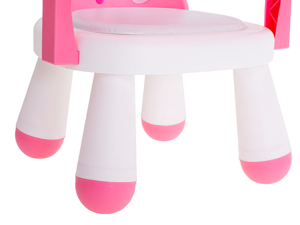 Bērnu krēsliņš ar galdiņu “Zaķis” ēšanai un rotaļām, rozā | EcoToys