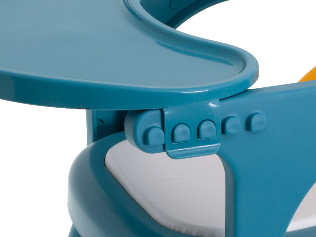 Bērnu krēsliņš ar galdiņu “Zaķis” ēšanai un rotaļām, dzeltens-zils | EcoToys