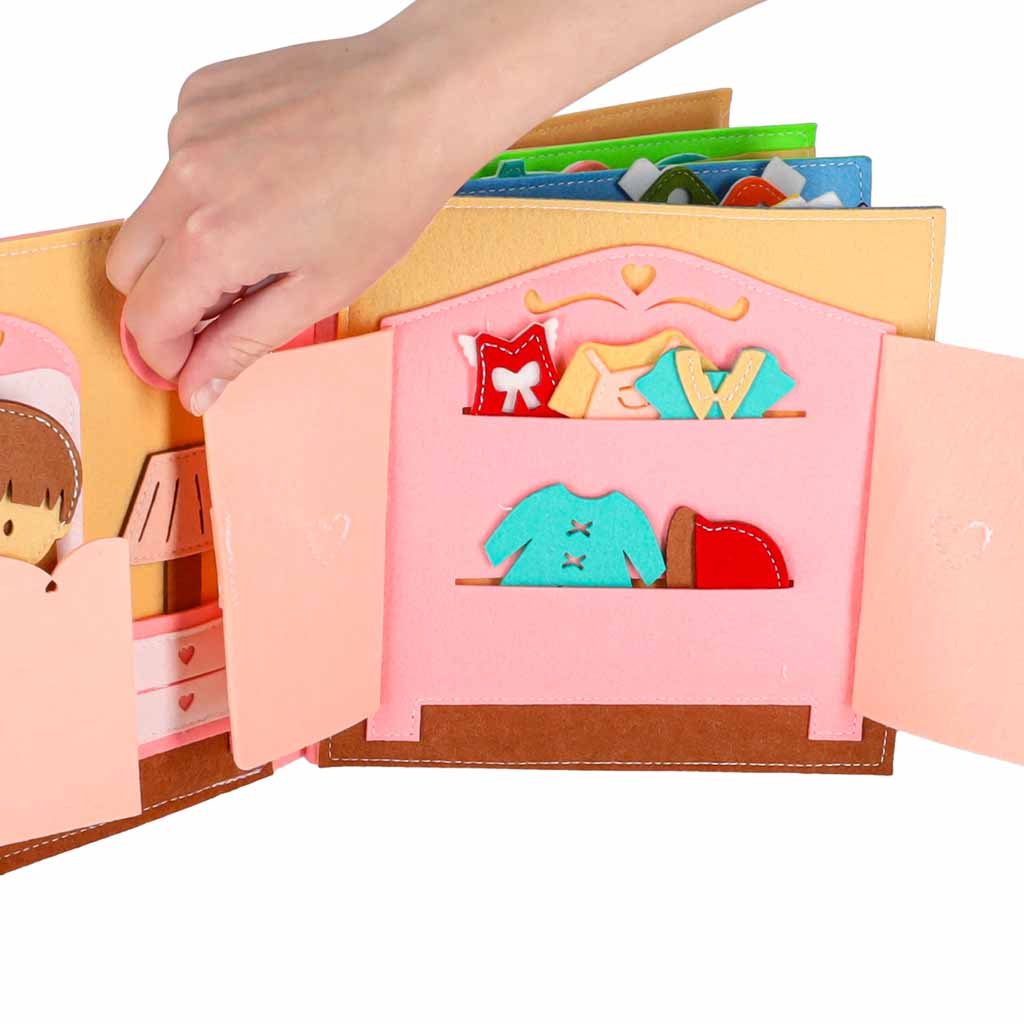 Izglītojoša, sensoriska, filca 3D rotaļlieta ar kustīgiem elementiem – māja | EcoToys