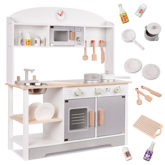 Liela koka bērnu virtuve “Modern Classic” ar piederumiem, pelēka | EcoToys