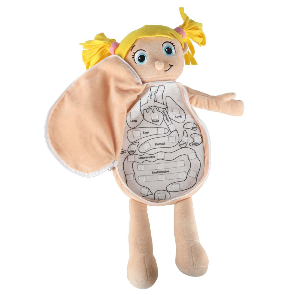 Maskot lelle, kas mācās anatomiju meitene | EcoToys
